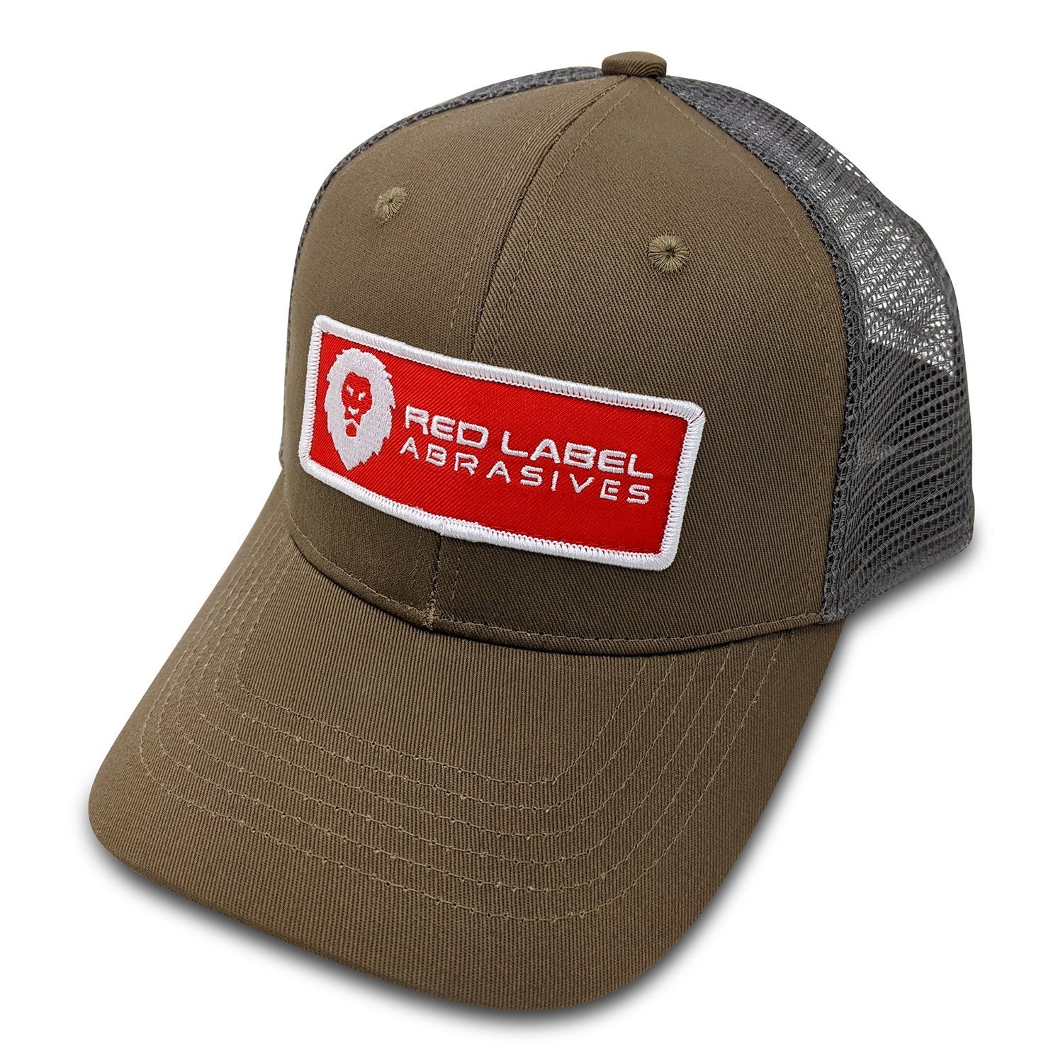 Image of RED LABEL TRUCKER PATCH HAT -BROWN