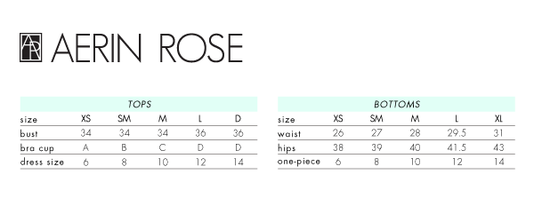 Aerin Rose Size Chart