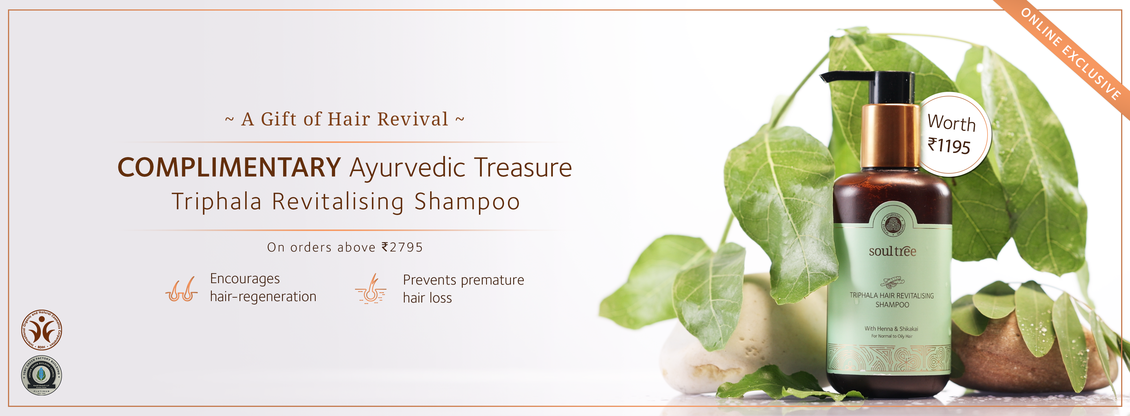 Complimentary Triphala Shampoo worth Rs. 1195