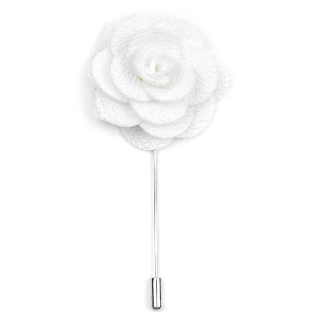 white flower pin