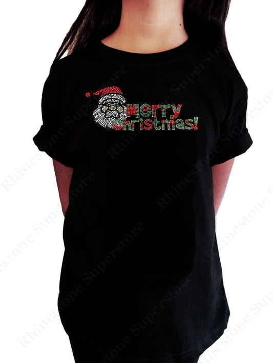 Girls Rhinestone T-Shirt  Christmas Bling it on Santa  Kids Size 3 t –  Rhinestone Superstore