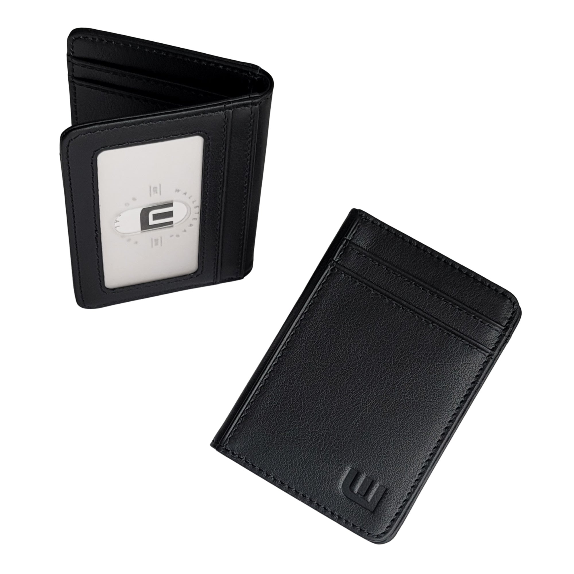 WALLETERAS - 2 ID Slim Leather Wallet with RFID Blocking - S 2ID