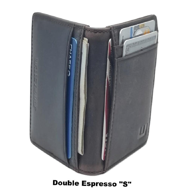 WALLETERAS RFID Bifold ID Wallet with A Money Clip - Brown Black / Money Clip - SR