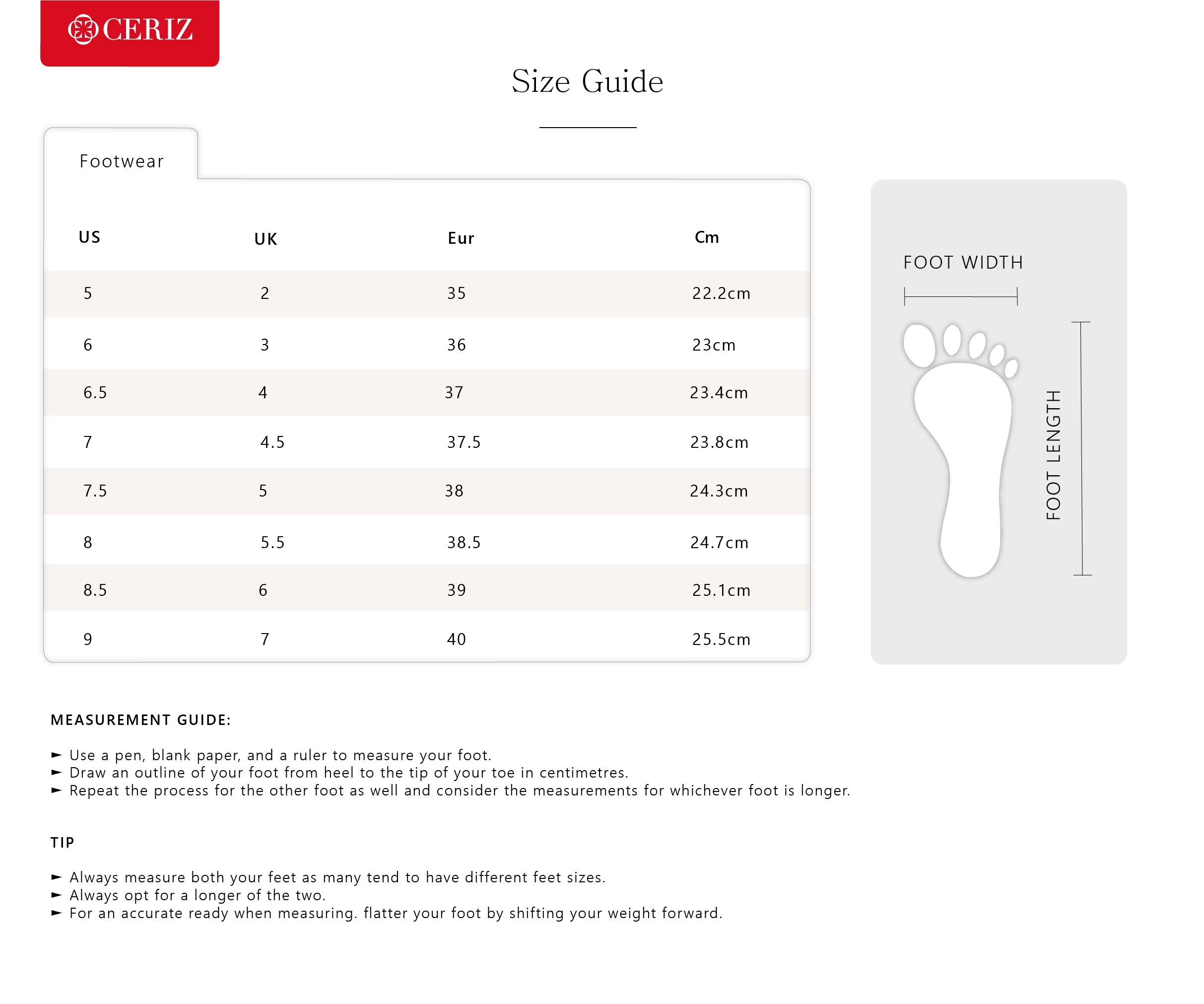 23 cm what shoe size