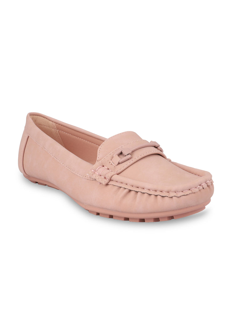 baby pink loafers