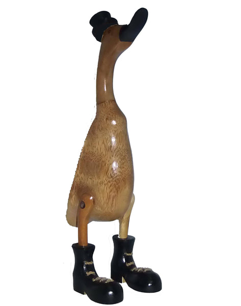 wooden duck ornaments with wellies