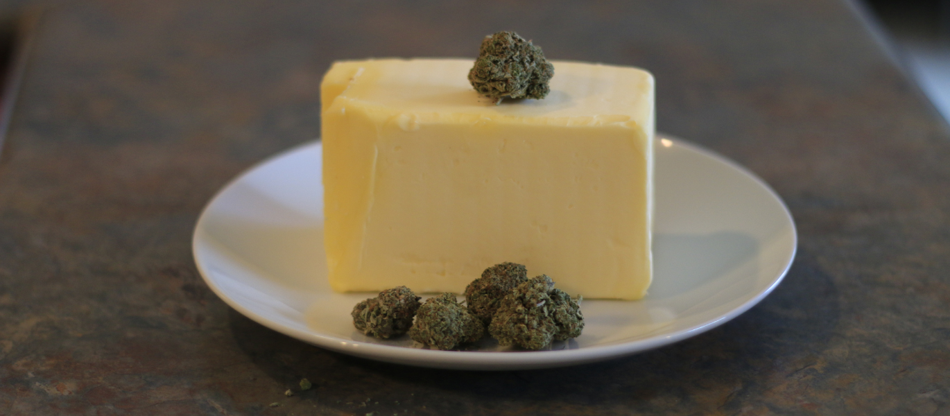 Cannabutter and cannabis buds