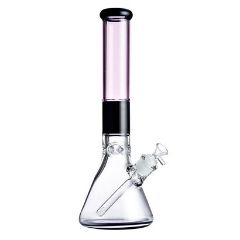 Pink & Black Magnitude Beaker Glass Bong (38cm)