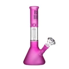 Pink Fluorescent Bing Bong Tree Percolator Glass Bong (28cm)