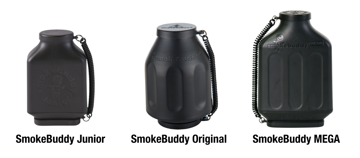 Three different sizes of SmokeBuddy Personal Air Filters