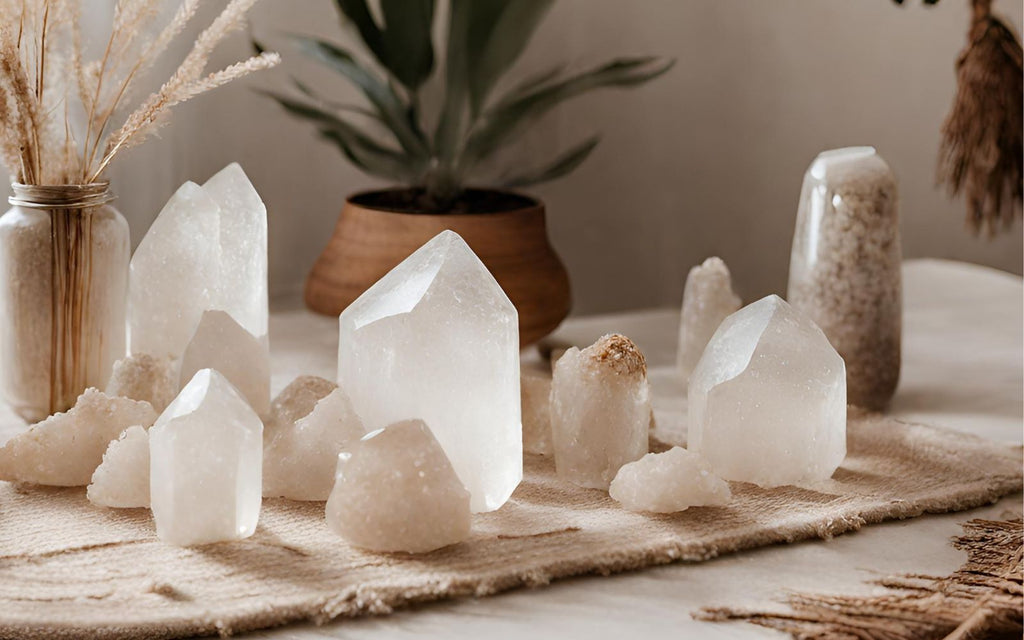 Clear Quartz Crystals on a bogo styles table