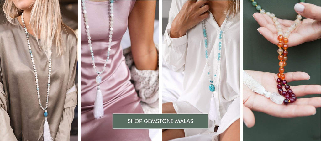 Shop for gemstone Mala beads necklaces
