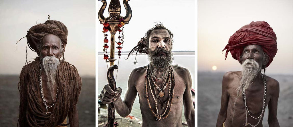 yogis and saddus wearing malas