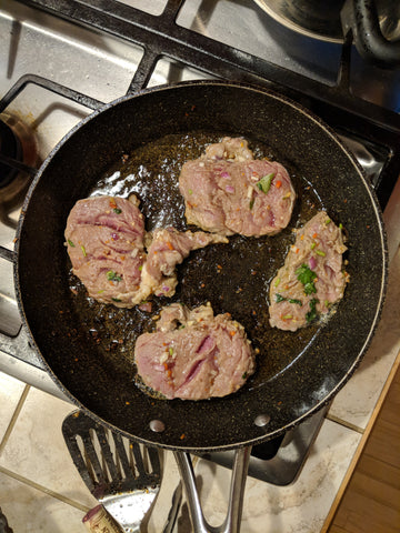 Grain veal cooking