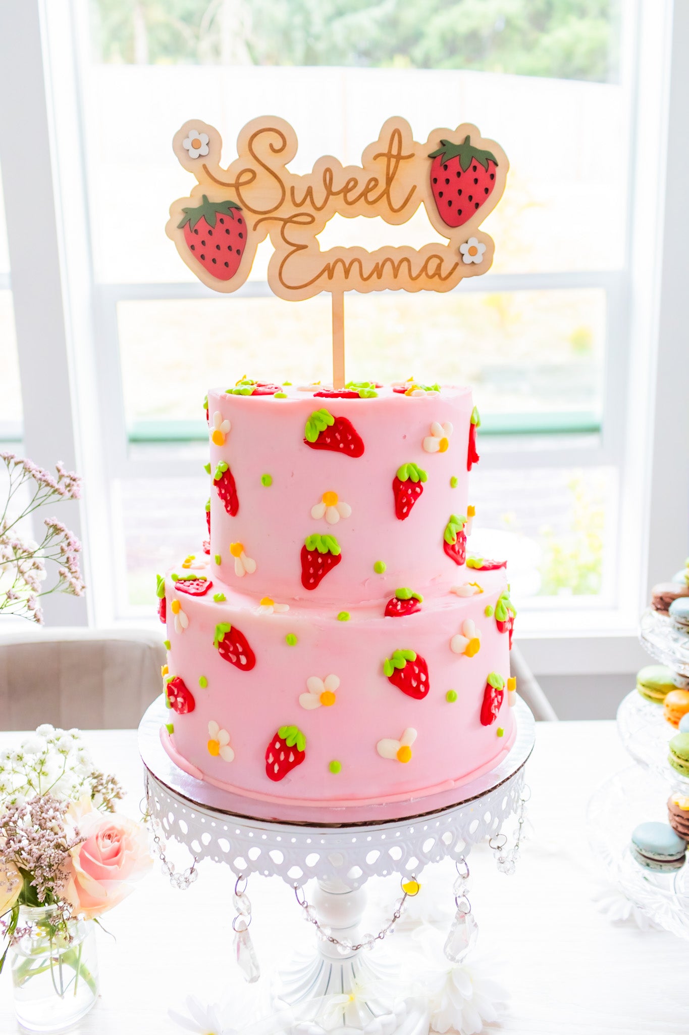 strawberry birthday cake