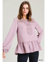 Daydreamer Peplum Top In Persian Rose