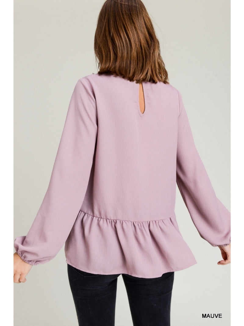 Daydreamer Peplum Top In Persian Rose