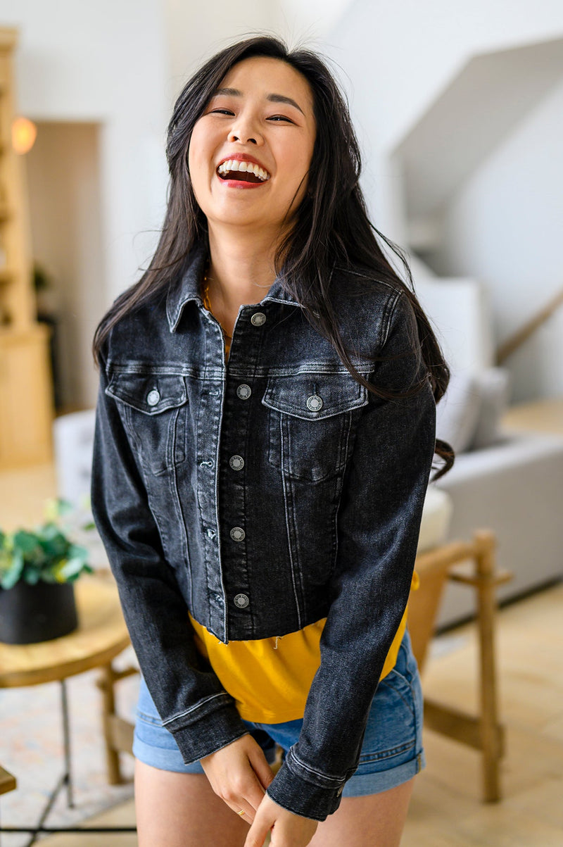 Judy Blue Charlie Cropped Denim Jean Jacket