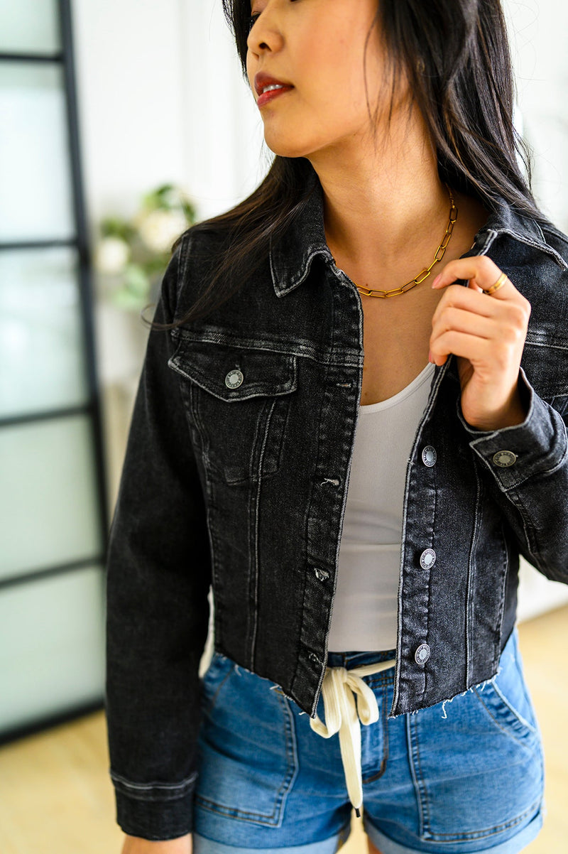 Judy Blue Charlie Cropped Denim Jean Jacket