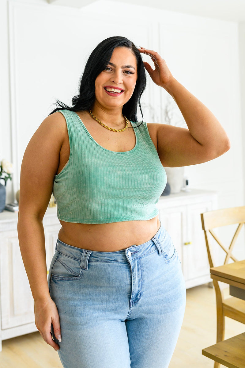 Get On My Level Cropped Cami Top in Mint