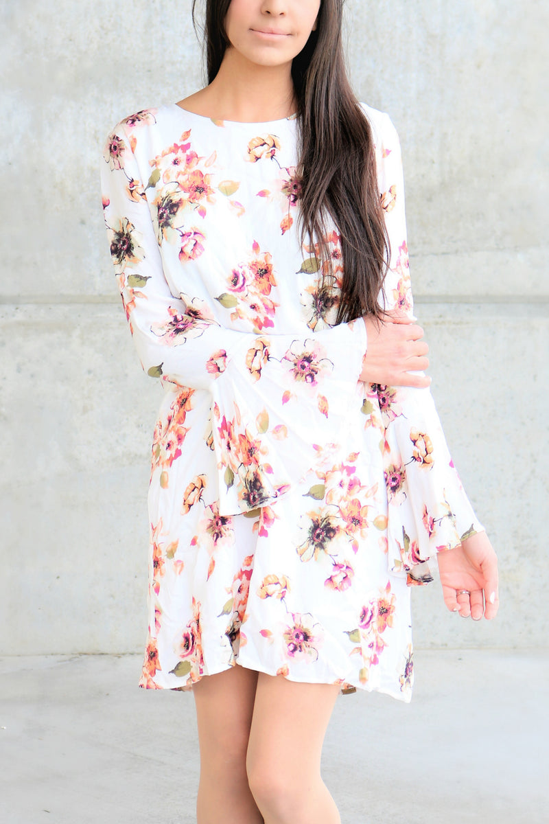 Ivory Floral Honolulu Dress