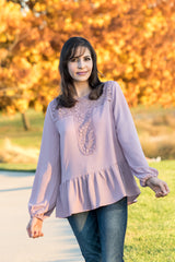 Daydreamer Peplum Top In Persian Rose