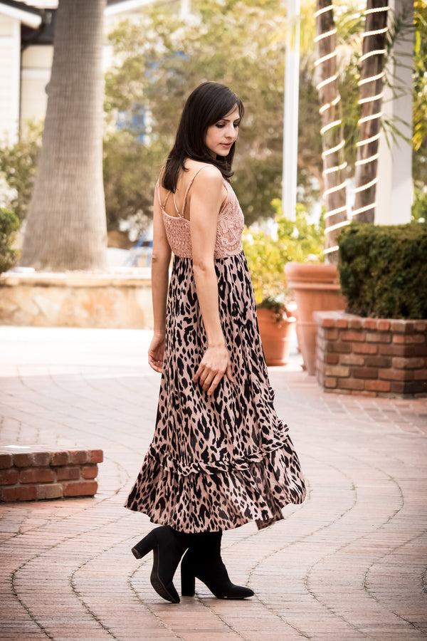 Wildest Dreams Animal Print Midi Dress