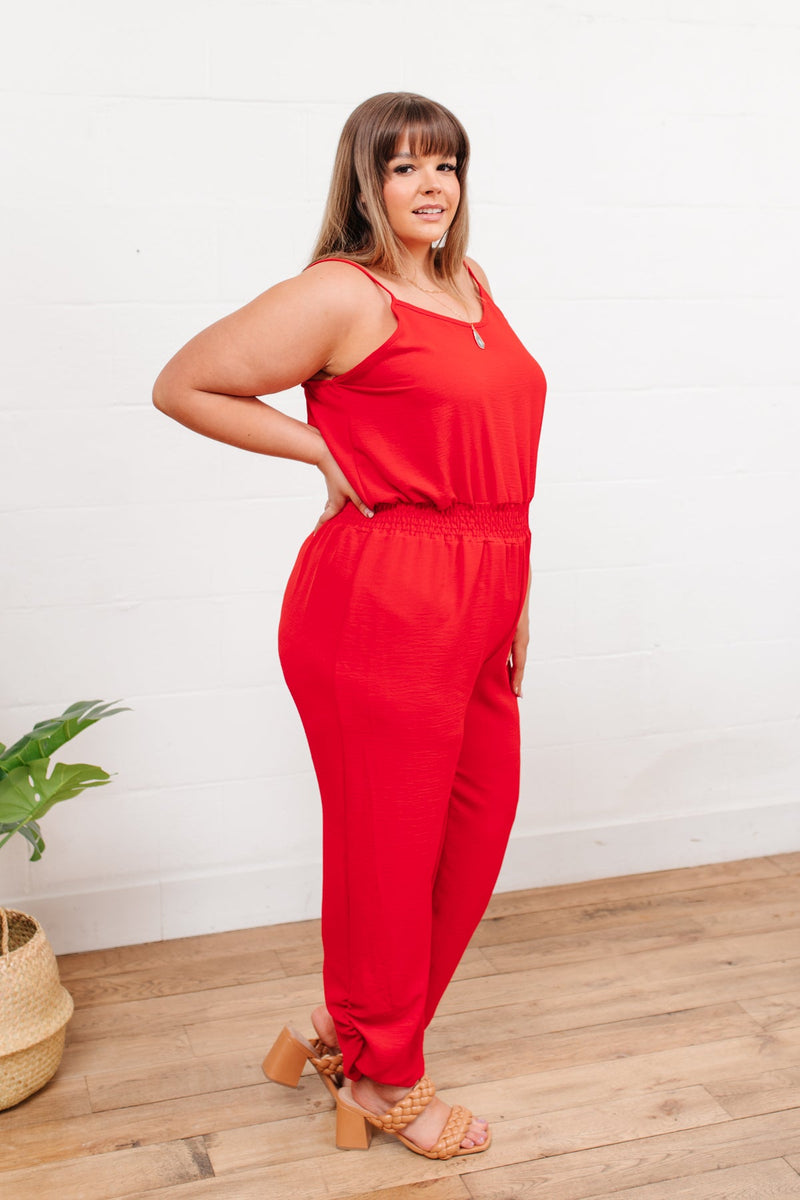 Livin' The Dream Jumpsuit in Red