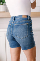 Judy Blue  Straight Edge Dark Wash Jean Shorts