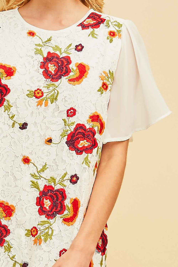 Embroidered Flower Dress