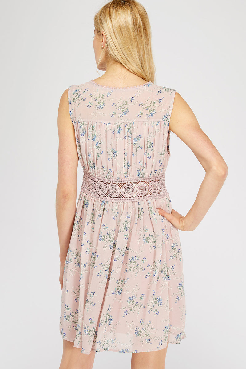 English Tea Floral Dress In Blush