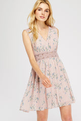 English Tea Floral Dress In Blush