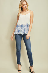 Sunflower Embroidered Cami Top