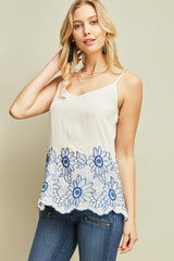 Sunflower Embroidered Cami Top