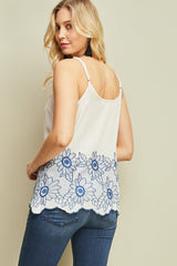 Sunflower Embroidered Cami Top