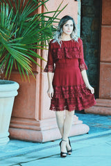 Fancy That Ruffle Dress In Rosewood