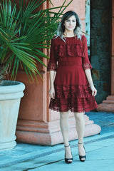 Fancy That Ruffle Dress In Rosewood