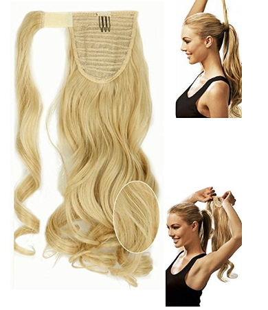 S Noilite 17 Inches Curly Baby Blonde Mix Bleach Blonde Wrap