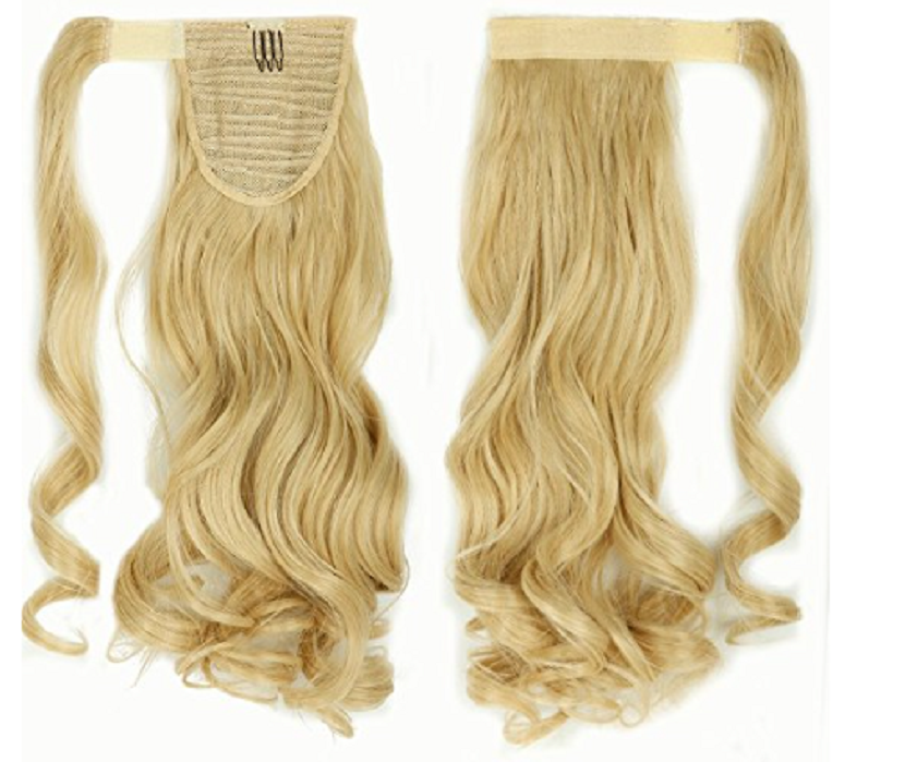 S Noilite 17 Inches Curly Baby Blonde Mix Bleach Blonde Wrap