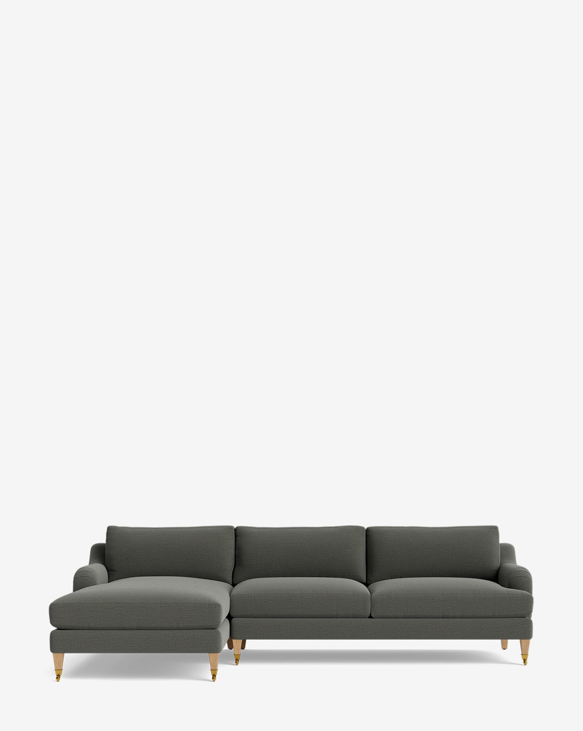 107" Left Chaise Sectional with Roll Arms in Lucille English Style