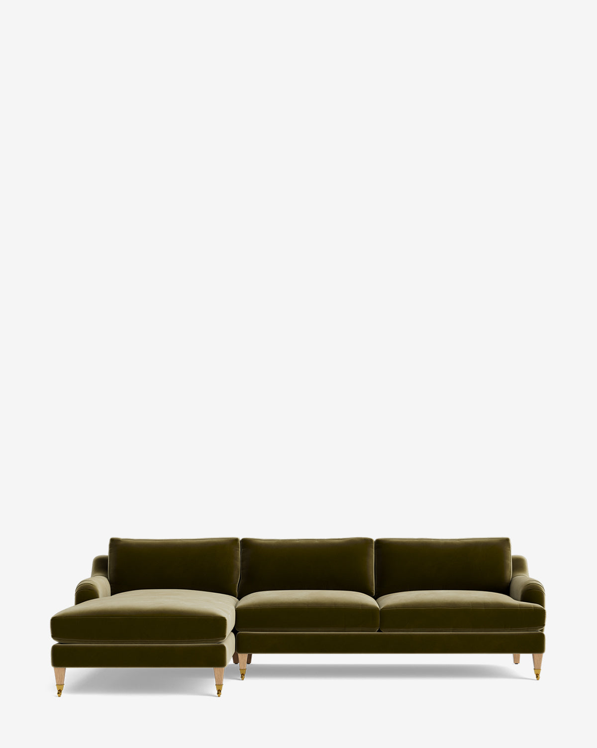 107" Left Chaise Sectional with Roll Arms in Lucille English Style
