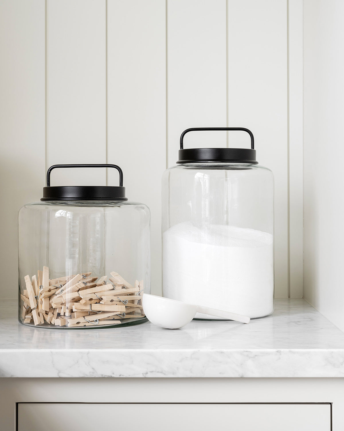 Kitchen glass jars with wood lid air-tight decorative glass jar –  DreHomeCrafts