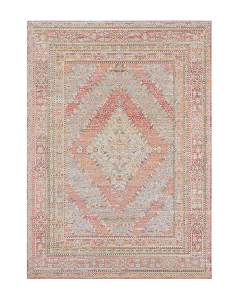 Perth area rug with pink