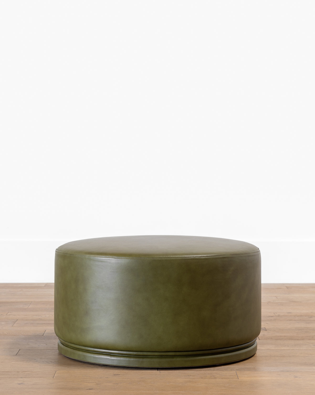 Round Faux Leather Collapsible Ottoman Pouf with Storage (No Filler), Orange