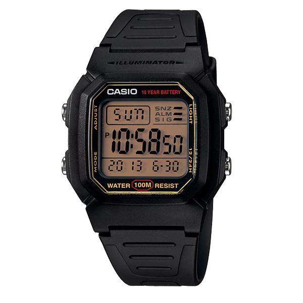 Casio W-215H-1A Black Resin Watch for Men and Women