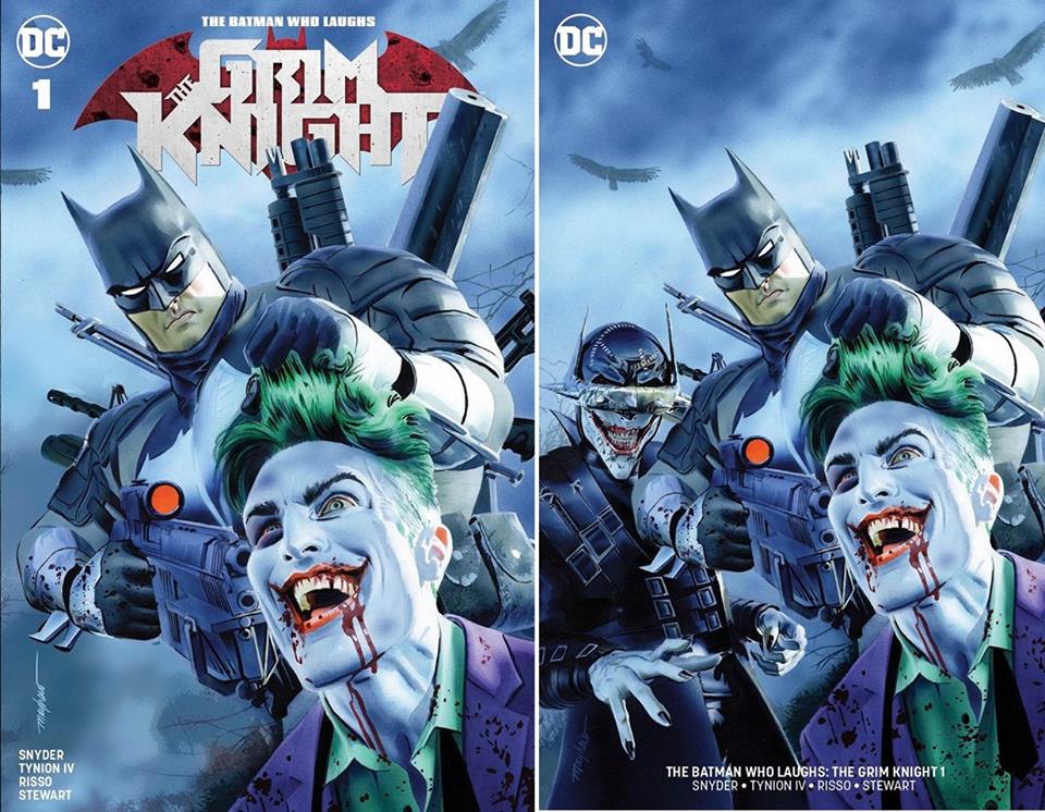 BATMAN WHO LAUGHS THE GRIM KNIGHT #1 MIKE MAYHEW TRADE/MINIMAL TRADE V –  SAD LEMON COMICS