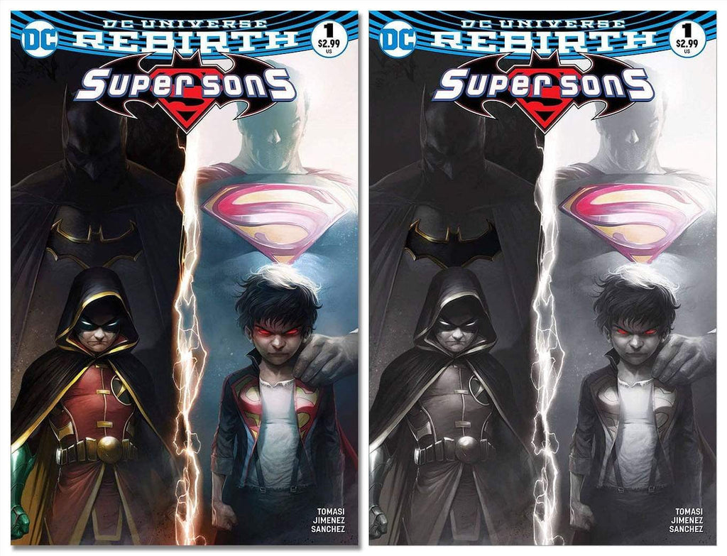 Super Sons 1 Francesco Mattina Colour And Bandw Variant Cover Set Dc Rebirth 7 Ate 9 Comics