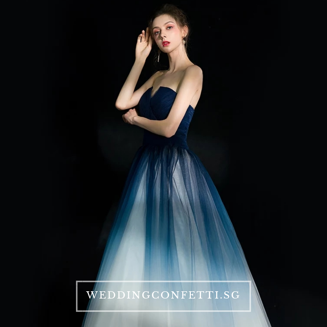 blue red gown