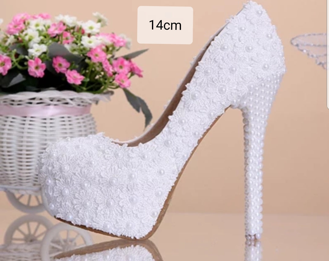 Wedding Bridal Red / Pink / White Heels 