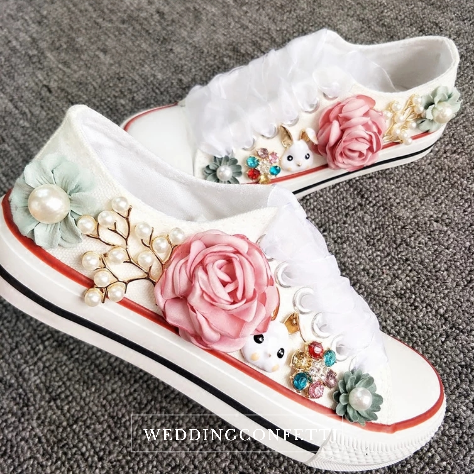 sneakers with floral design